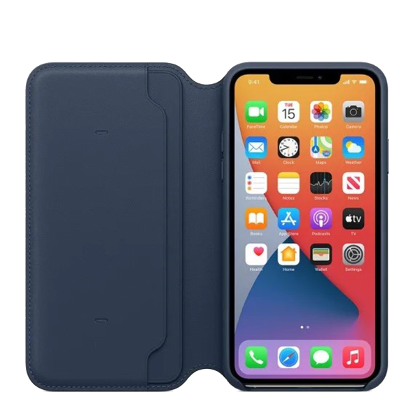 iPhone 11 Pro Max Leather Folio - Donkerblauw