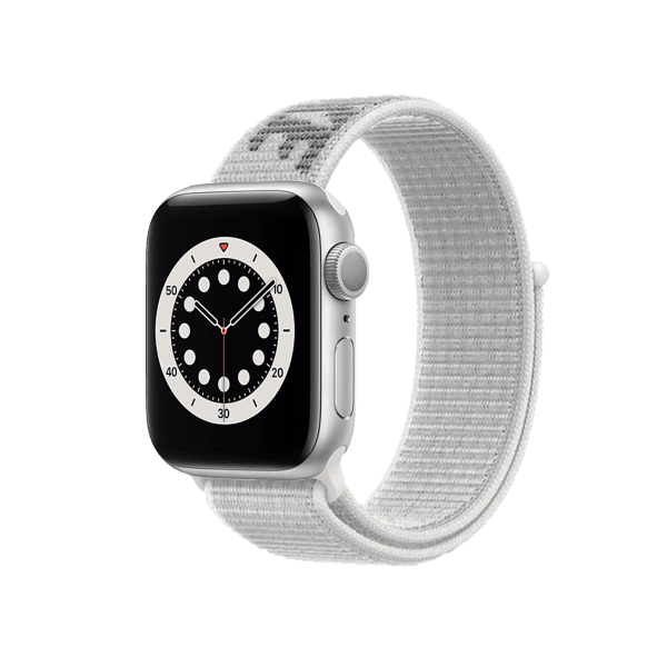 Apple Watch Series 6 | 40mm | Stainless Steel Case Zilver | Summit White Nike sport loop | GPS | WiFi + 4G