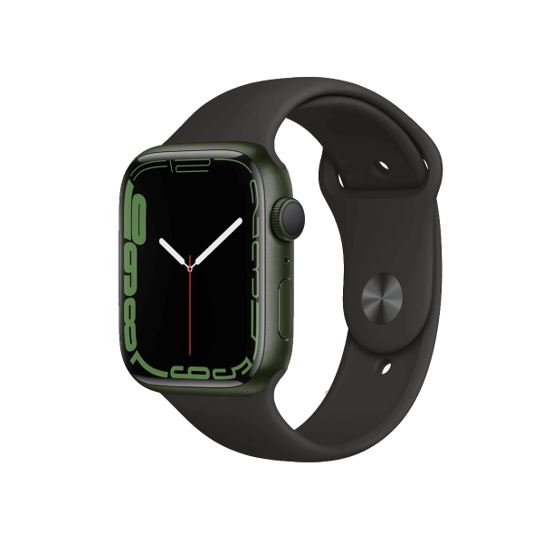 Apple Watch Series 7 | 45mm | Aluminium Case Groen | Zwart sportbandje | GPS | WiFi