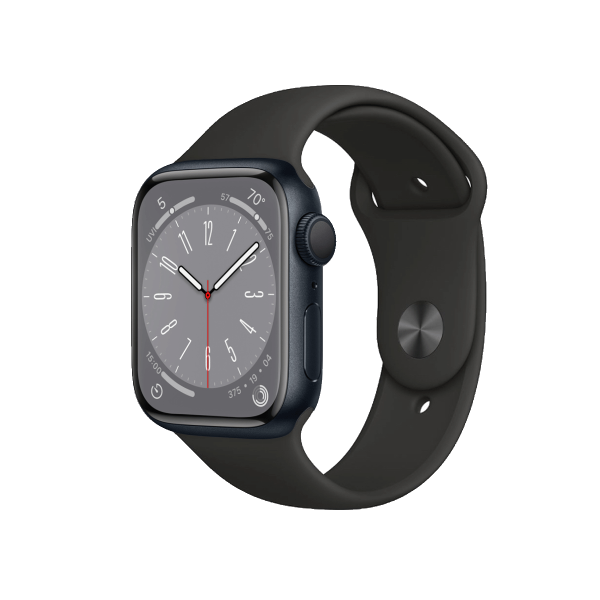 Apple Watch Series 8 | 41mm | Aluminium Case Middernacht Blauw | Zwart sportbandje | GPS | WiFi